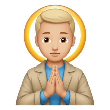 make praying man emoji looks exactly using default iphone emoji icons like man, and pray hands sticker