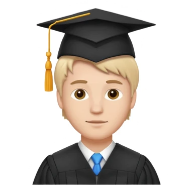White guy wearing graduation outfit sticker