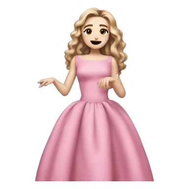 Sabrina carpenter full body singing with pink dress sticker