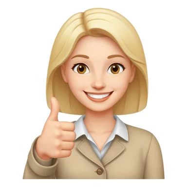 Woman with thumbs up  sticker