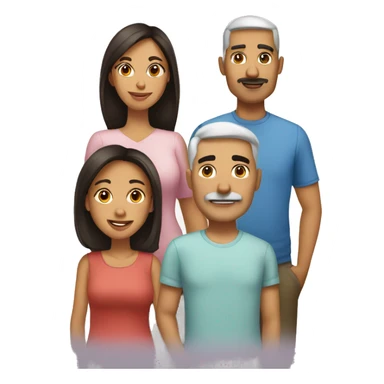 White dad,Hispanic mom, Hispanic daughter sticker