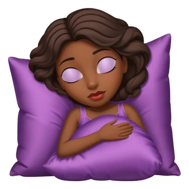 sleeping beauty brunette  black girl with a silk pillow sticker