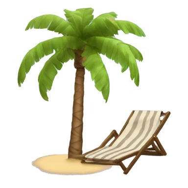 palm tree, sunbed, sunshade sticker