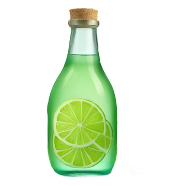 Vibrant lime slices still on glass bottle with clear water  sticker