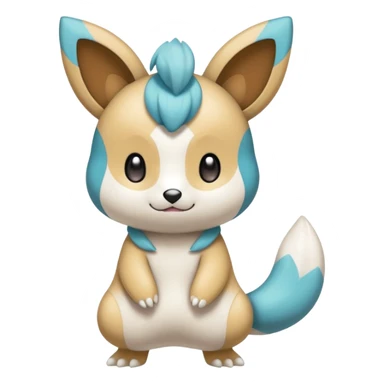 Kawaii cute pretty beautiful realistic colorful soft fuzzy Emolga-Pachirisu-Oshawott-Buizel-Meloetta-Pokémon-Fakémon-fusion, full body sticker