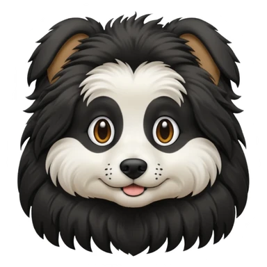 DOG BLACK AND WHITE WITH LONG HAIR sticker