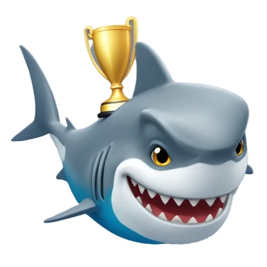 Un tiburón con la copa del mundo  sticker