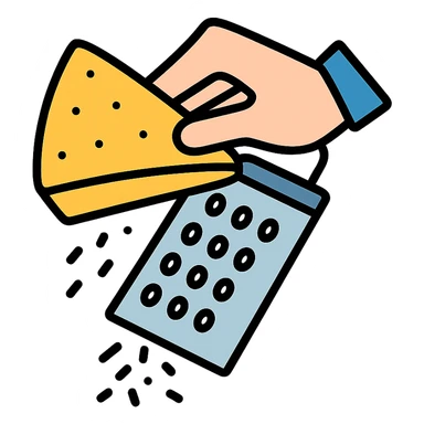 grating Parmigiano cheese, no holes sticker