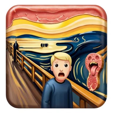 Edvard munch The Scream painting with SPAM MEAT landscape  sticker