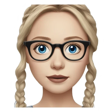 Hyper Realistic Elizabeth Olsen blue eyes wearing glasses  sticker