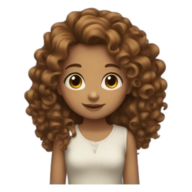Girl with curly brown hear sticker
