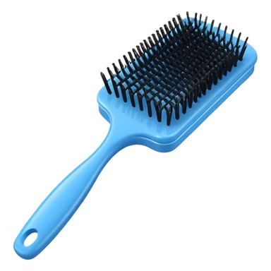 blue Rectangle hairbrush with bristles sticker
