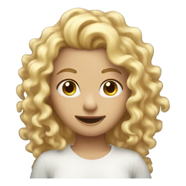 Misty long blonde curly hair winking sticker