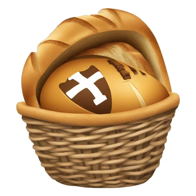 basket of bread with a football inside of it, being caught by stefon diggs sticker