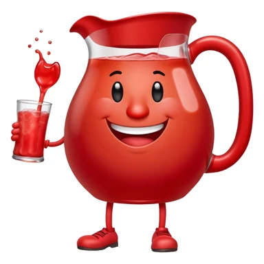 Kool-Aid man, red pitcher character with a smiling face and legs sticker