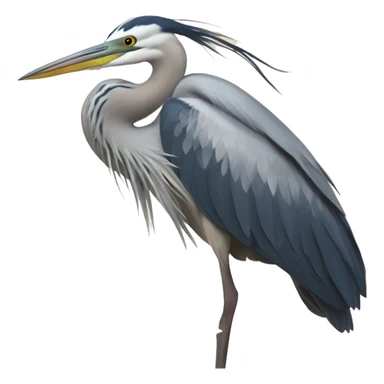 A heron  linking one of the books ‘Les limites de la croissance’. sticker