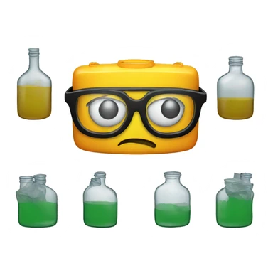 hazardous waste with glasses sticker