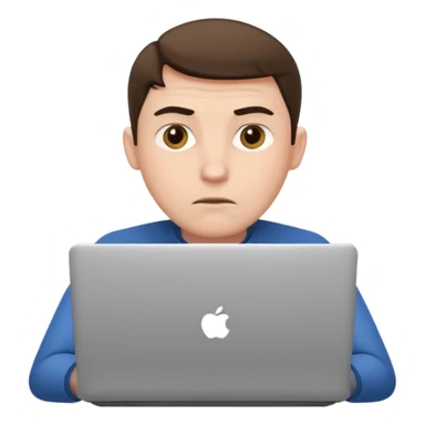 man looking at laptopm sticker