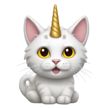 Cat with a unicorn horn sticker