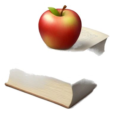 A book on top of an apple sticker