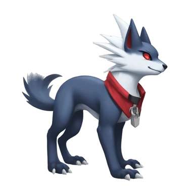 Cool Edgy Nargacuga-Absol-Zangoose-Sneasel-Quilava with a collar on, full body sticker