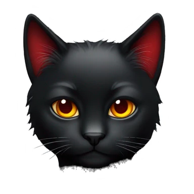 Edgy Cool Beautiful Black Cat with Pretty Emo Hair-bangs with Red Streaks sticker