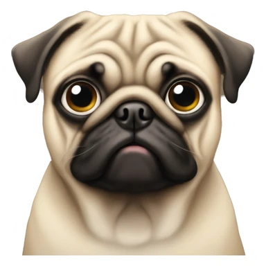 Pug with just one eye  sticker