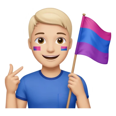 eu com a bandeira bissexual sticker