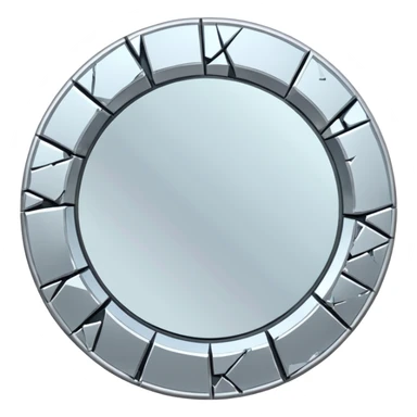 broken round mirror sticker