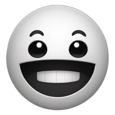 Black creature with white creepy smile sticker