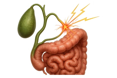 CISTIFELLEA E INTESTINO SONO COLLEGATI NEL DOLORE, iperrealistico 4k sticker