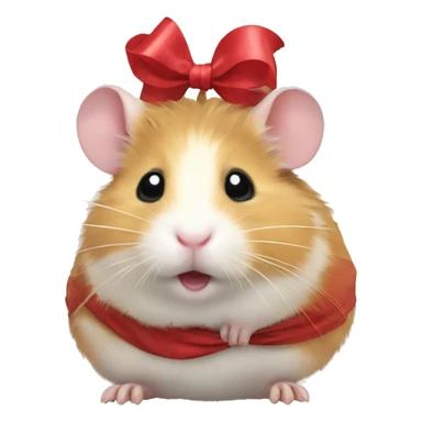 Hamster with a bow sticker