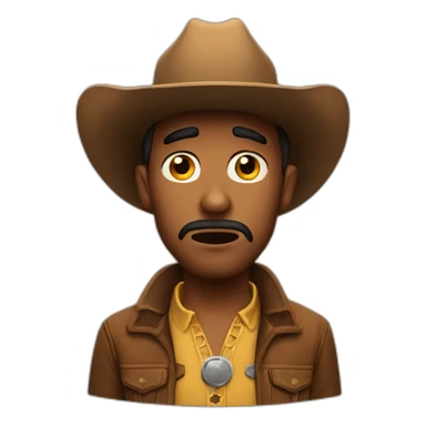 confused cowboy sticker