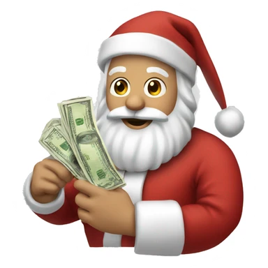 Santa holding money  sticker