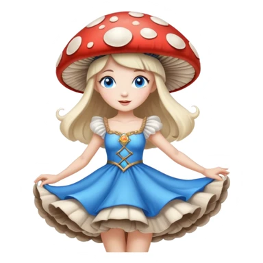 Mushroom princess blue eyes dancing under the moon  sticker