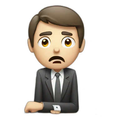 Man Angry looking at clock sticker