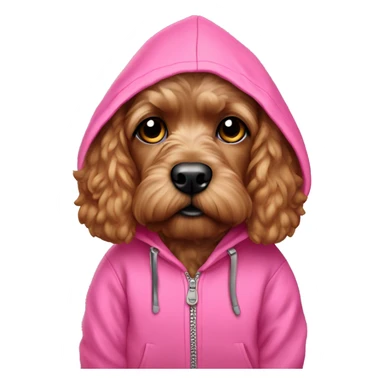 Cockapoo with pink hoodie sticker