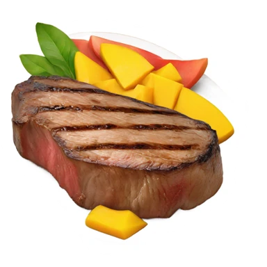 Steak with mango  sticker