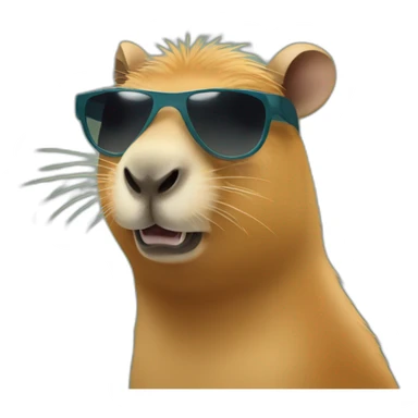 Capybara with sunglasses  sticker