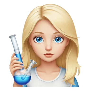 Blue eyed Blonde girl with a bong sticker