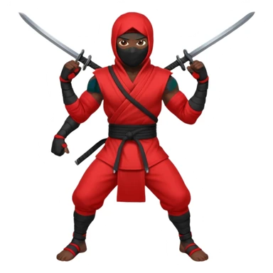 black skin ninja red clothes no weapon full body sticker