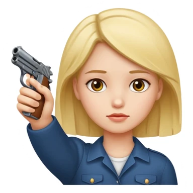 Girl holding a gun hand to head not real gun but made with a hand sticker