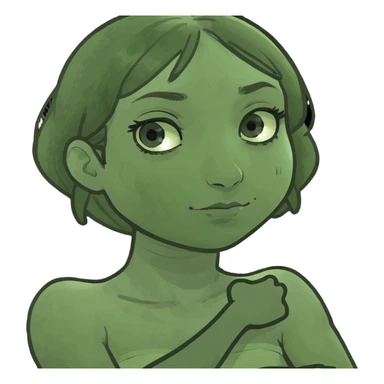 Arms crossed holding neck girl  sticker