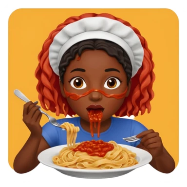 the black woman who eats pasta sticker