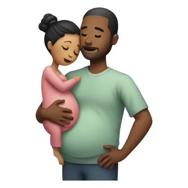 Man hugging pregnant woman sticker