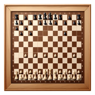 traditional chess board with a wooden border surrounding the 8x8 grid of alternating black and white squares, no chess pieces, top-down view sticker