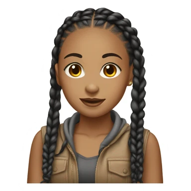 Lightskin girl with box braids  sticker