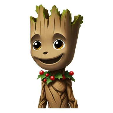 Groot with santa hat sticker