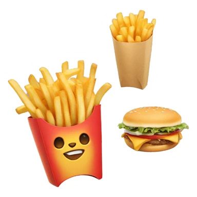 cat, car, fries sticker