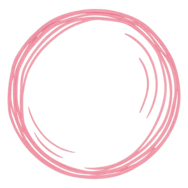 hand-drawn pink circle with sketchy lines sticker
